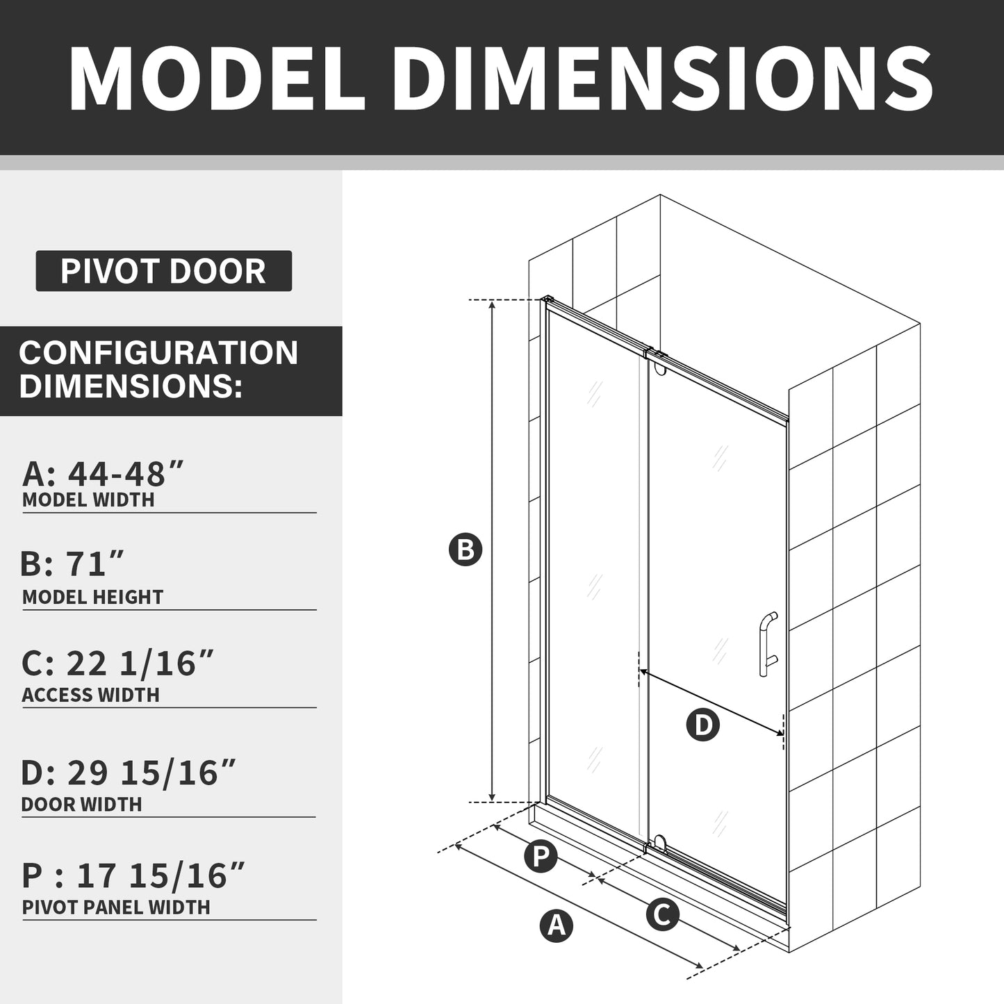 Diamond Shield Hinged Shower Door