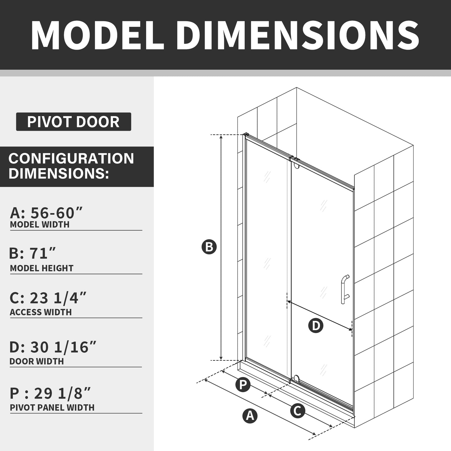 Diamond Shield Hinged Shower Door