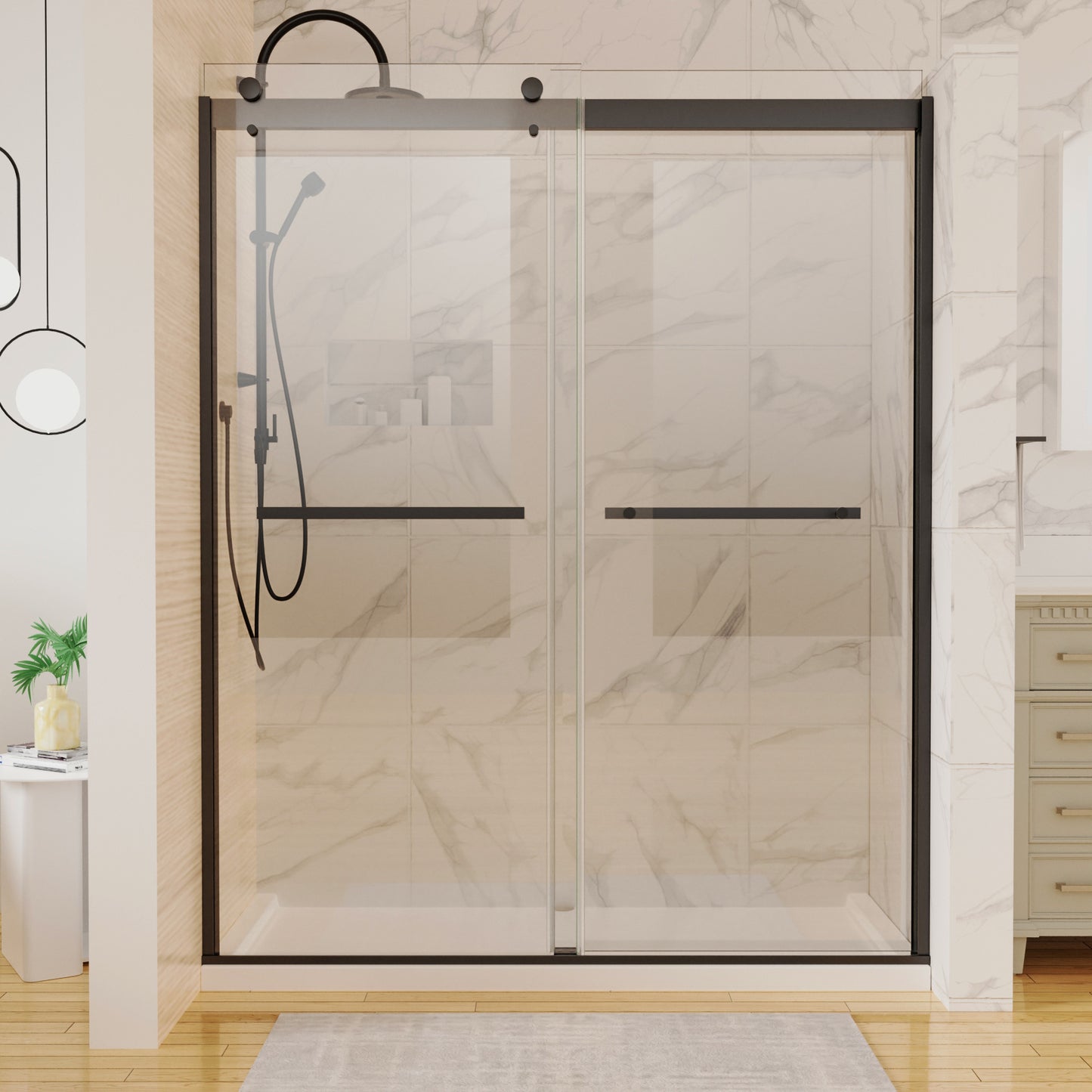 Diamond Shield Semi Frameless Sliding Shower Doors