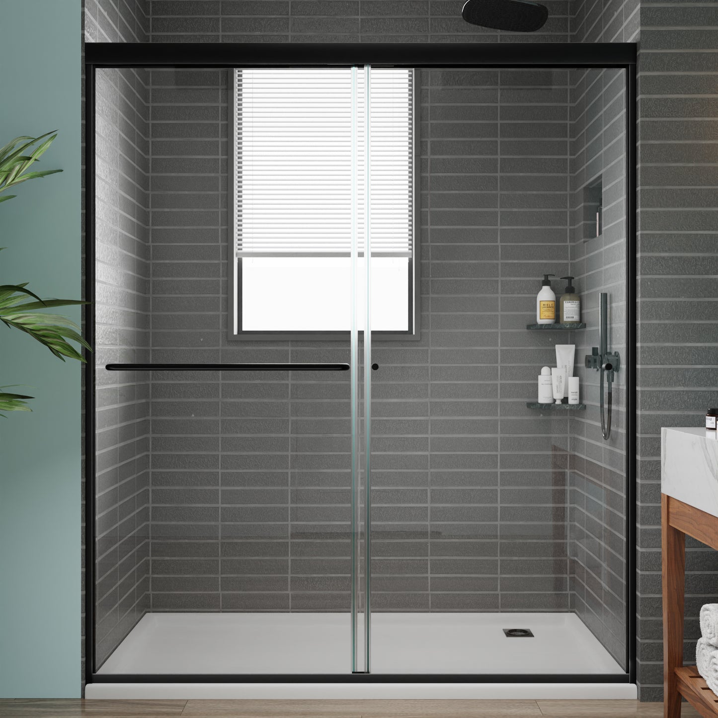 Diamond Shield Semi Frameless Sliding Shower Doors